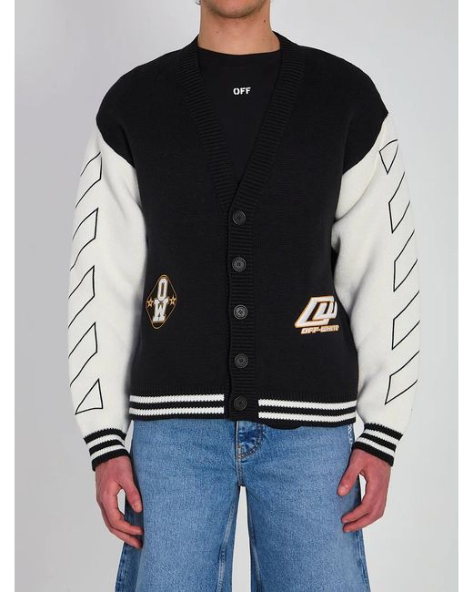 Off-White c/o Virgil Abloh Black Off Varsity Cardigan for men