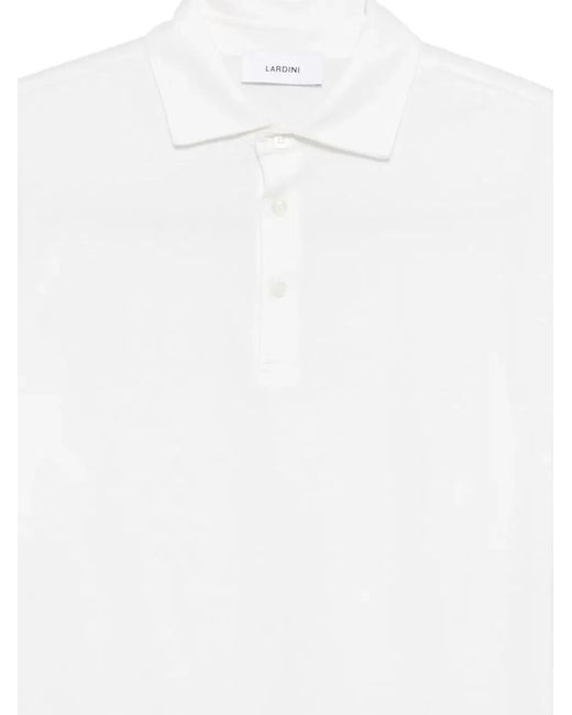 Lardini White Cotton And Silk Blend Polo Shirt for men