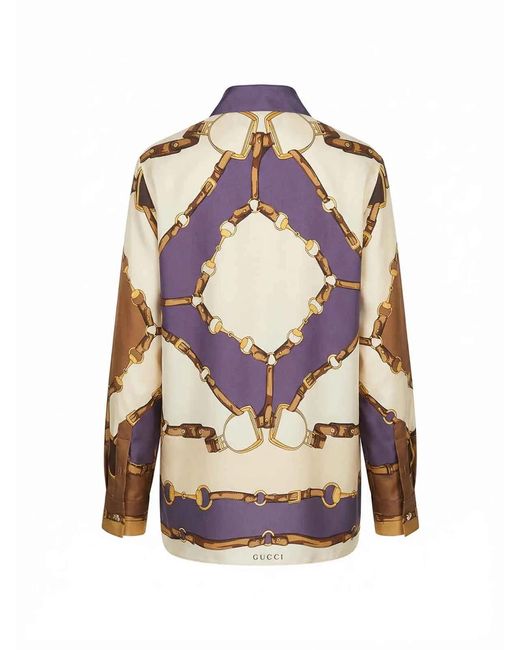 Gucci Brown 'Golden Equestrian' Shirt