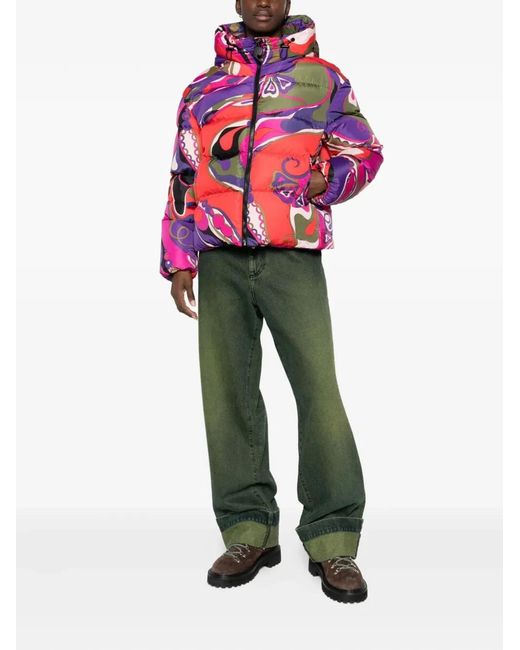 Emilio Pucci Pink Orchidee Print Down Jacket