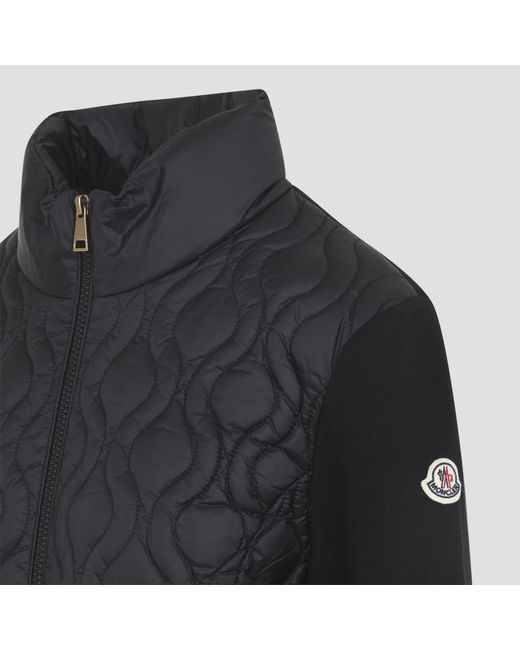 Moncler Black Quilted Zippered Sweater Jacket