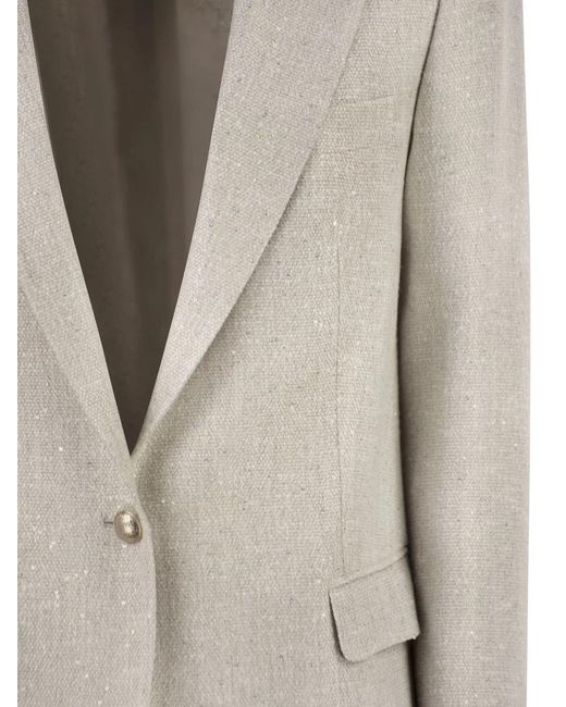 Tagliatore Natural Single-Breasted Bouclé-Effect Mélange Blazer