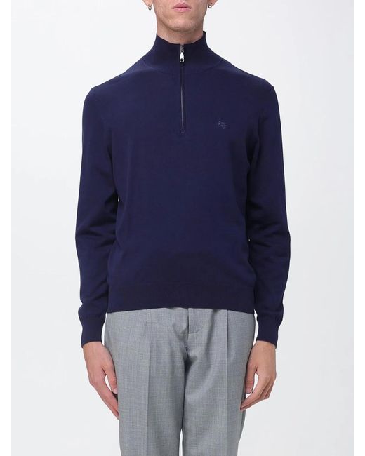Etro Blue Cotton Sweater for men