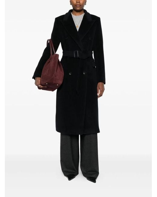Tagliatore Black Wool Double-Bteasted Coat