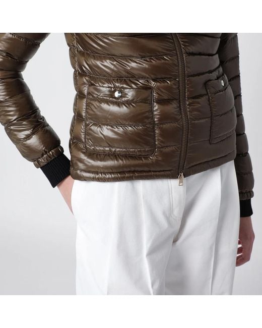 Herno Brown Military Ultralight Nylon Bomber Jacket