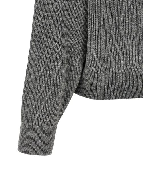 Brunello Cucinelli Gray English Ribbed Sweater
