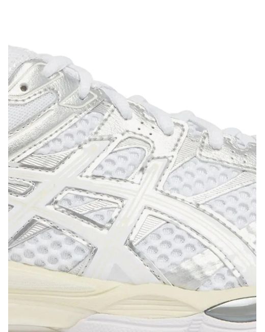 Asics White Gel-Cumulus 16 Mesh And Glossy Synthetic Leather Sneakers for men