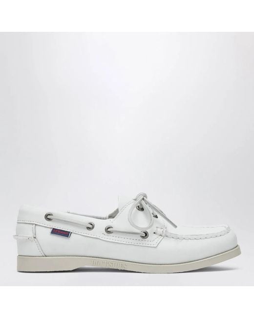 Sebago White Portland Boat Shoes