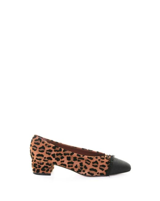 Roberto Festa Brown Leopard Suede Pumps