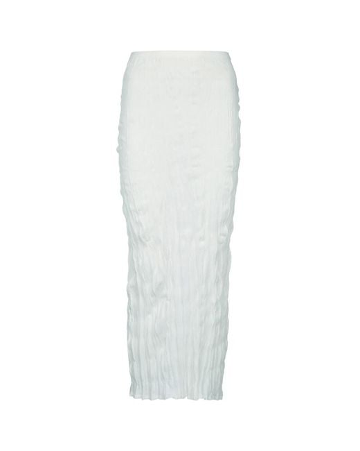 Totême White Crinkled Knit Skirt