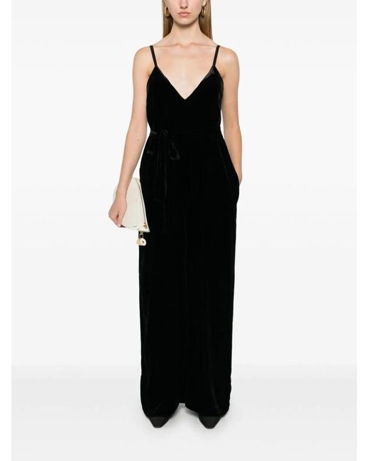 Gold Hawk Black Velvet Jumpsuit