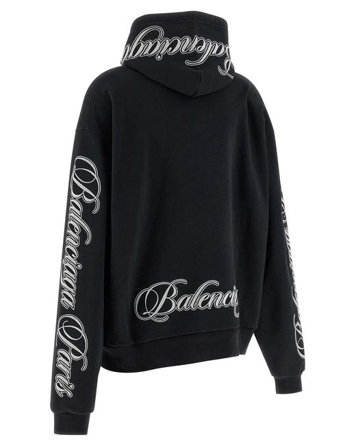 Balenciaga Blue 'Cursive' Hoodie