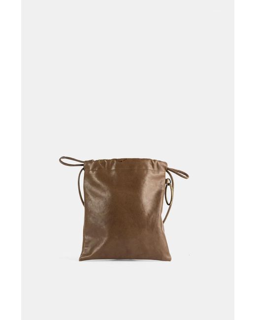 Bea Mombaers Blue Sac Drawstring Large En Cuir Kaki