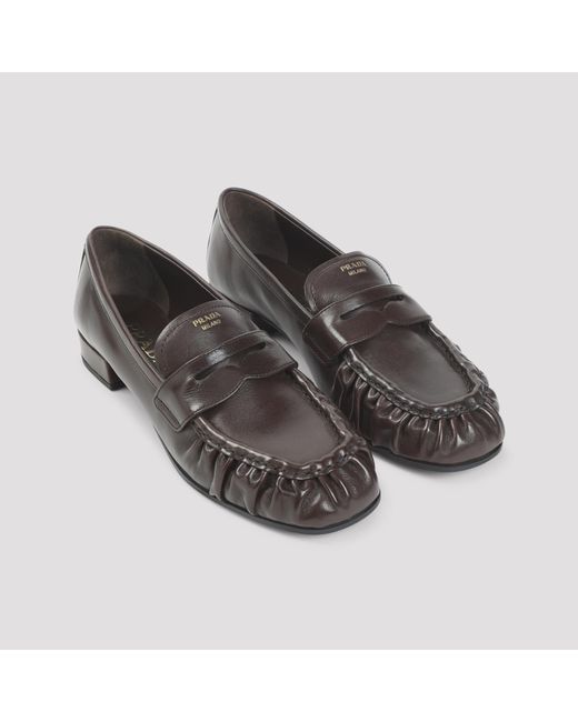 Prada Brown Leather Loafers