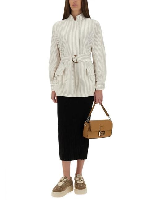 Fendi Natural Cotton And Silk Blouson
