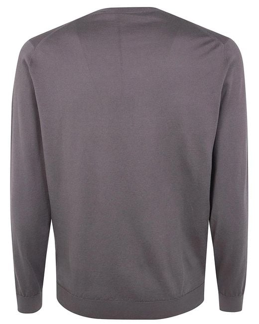 FILIPPO DE LAURENTIIS Gray Long Sleeves Round Neck Sweater for men