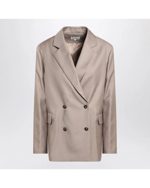 Loulou de Saison Natural Double-Breasted Wool Jacket