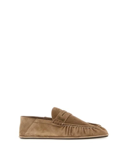Saint Laurent Brown Cappuccino Suede Le Loafer Loafers for men