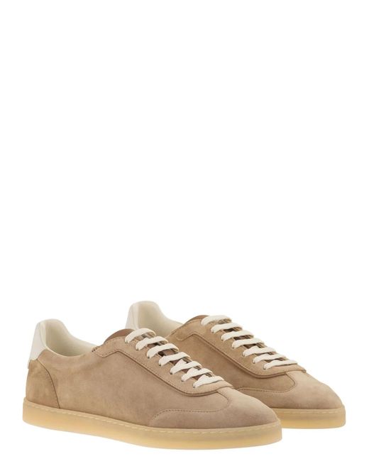 Brunello Cucinelli Brown Suede Trainers for men