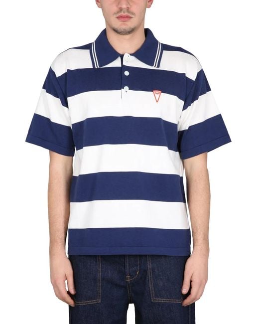 KENZO Blue Nautical Stripes Polo Shirt for men