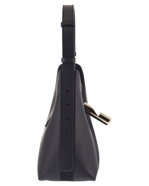 Furla Black Goccia S Hobo – Leather Shoulder Bag