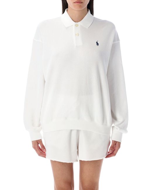 Polo Ralph Lauren White Cotton Polo Sweatshirt