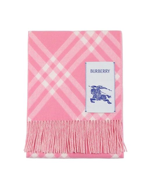 Burberry Pink Mu Tbar Bias Check Scarf
