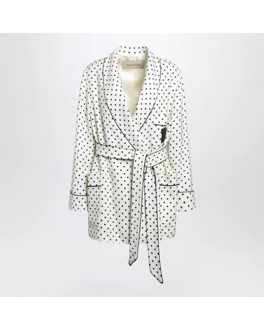 Valentino White Supergrain Jacket With Plusdepois Print