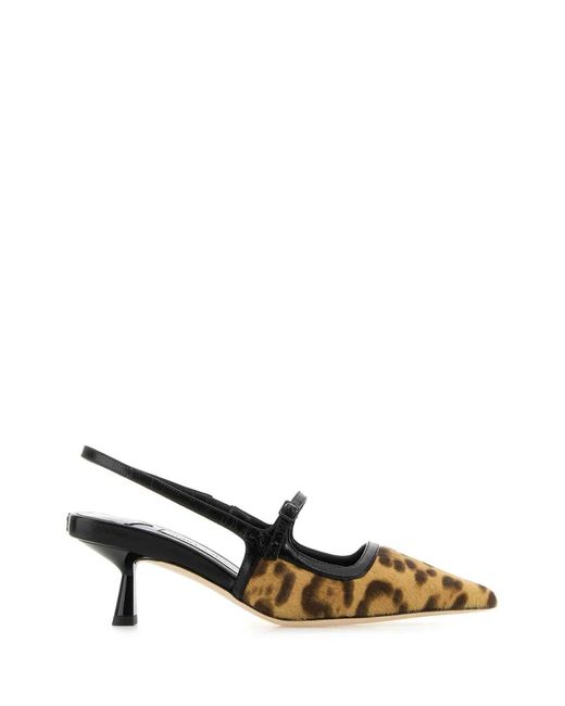 Jimmy Choo Brown Printed Calf Hair Didi Pumps
