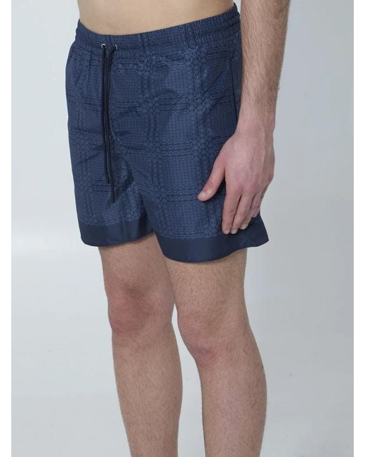 Gucci Blue Printed Swimsuit for men
