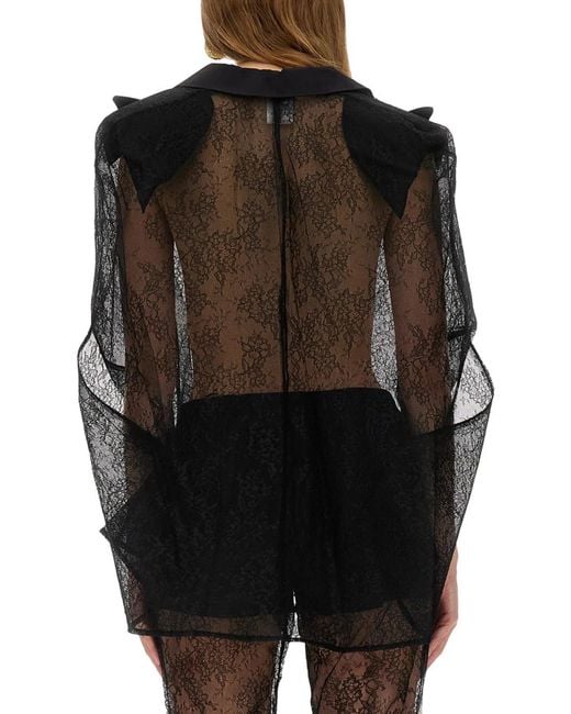 Nina Ricci Black Blazer-Inspired Lace Cape