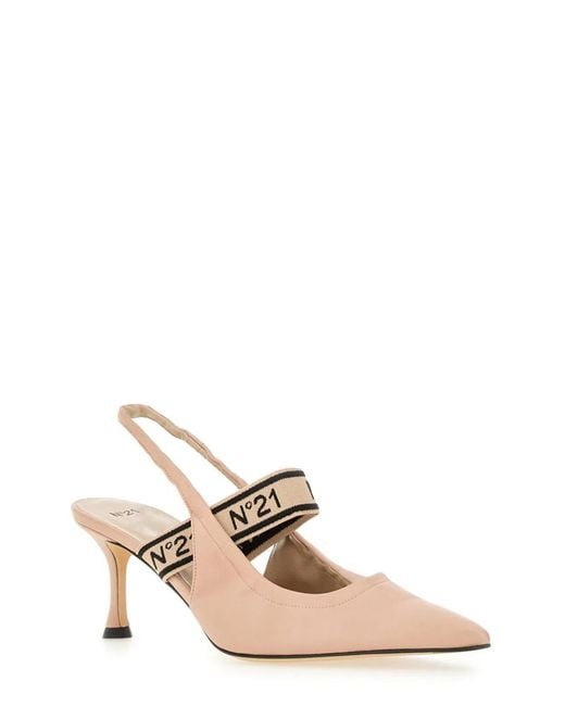N°21 White Slingback With Logo