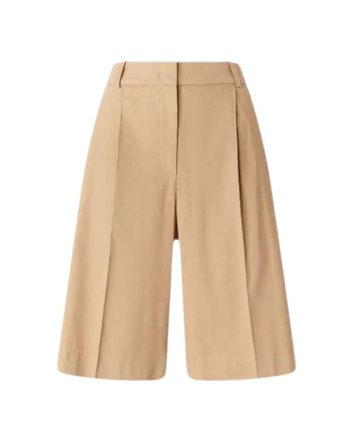 Pinko Natural Chantilly Pleated Wide Shorts