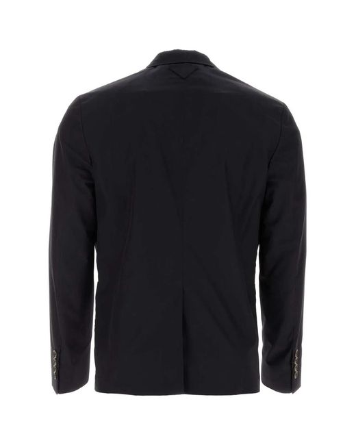 Prada Blue Midnight Cotton Blazer for men
