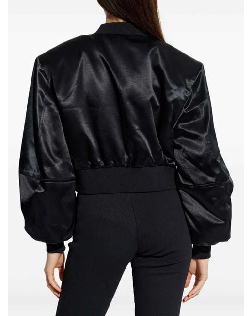The Attico Blue Satin Bomber Jacket
