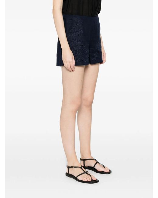 Twinset Blue Night Cotton Shorts