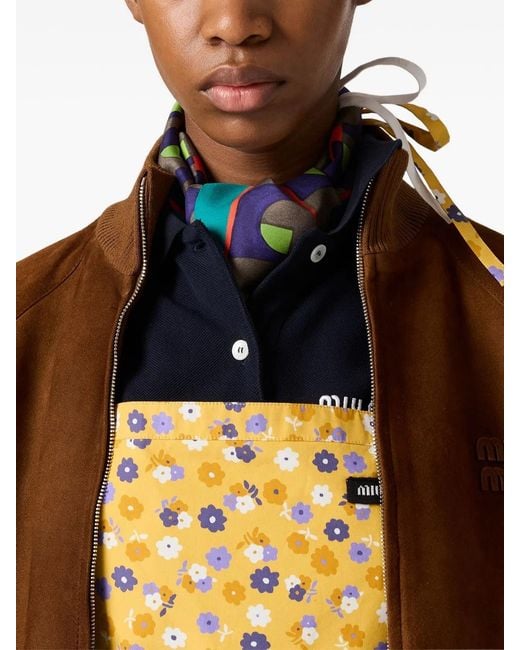 Miu Miu Brown Waxed Suede Jacket