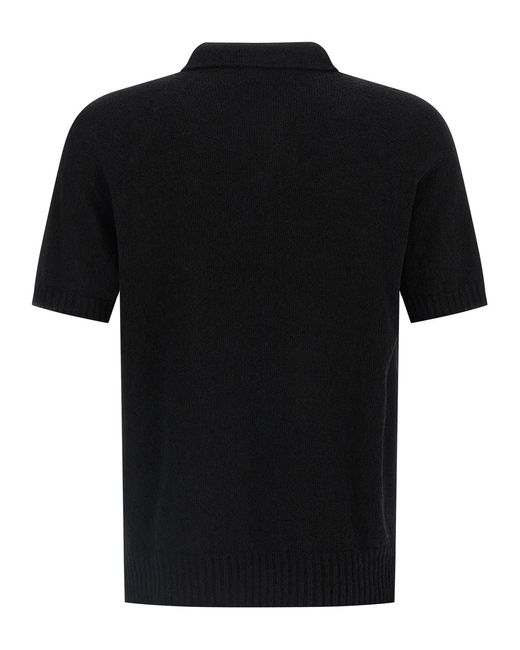 Ma'ry'ya Black Spongy Effect Polo Shirt for men