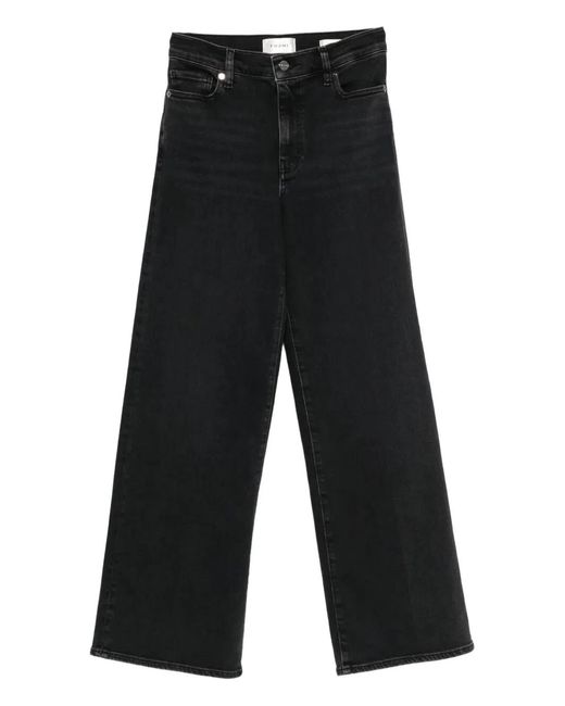FRAME Black "Le Slim Palazzo" High Rise Wide Leg Flare Jeans