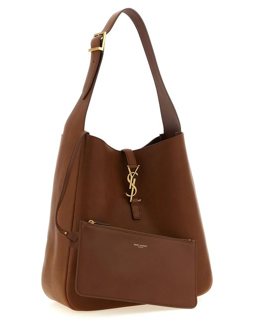 Saint Laurent Brown 'Le 5 À 7' Large Shoulder Bag