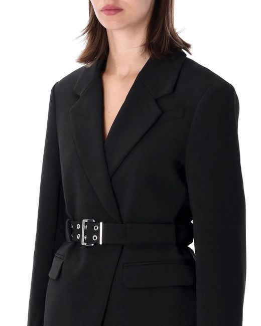 Ganni Black Bonded Crepe Blazer