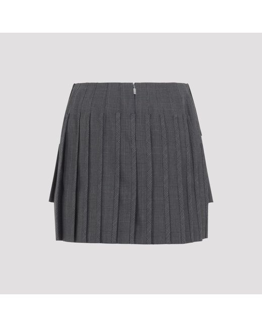 Thom Browne Gray Dark Low Rise Mini Narrow Pleated Skirt