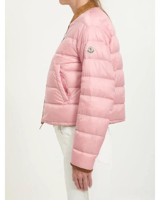 Moncler Pink Blageon Corduroy Puffer Jacket