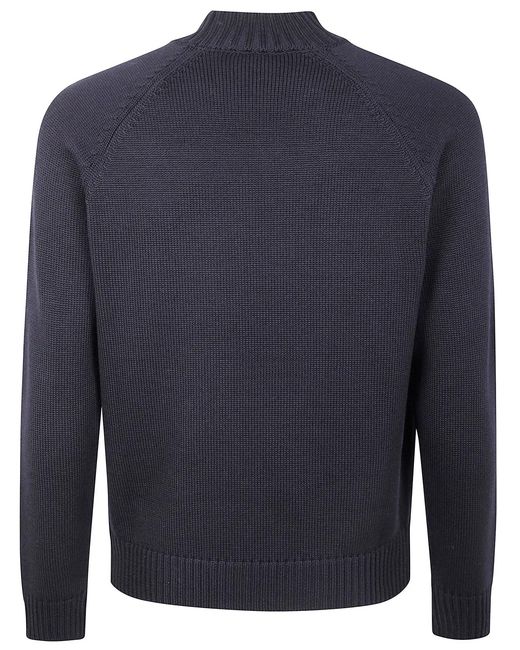Slowear Blue Sweater With Crew Neck for men