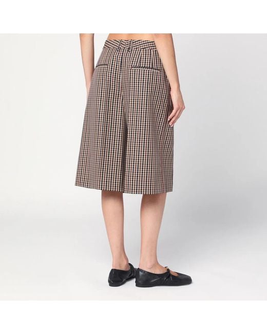 Jil Sander Gray Check Wool Bermuda Shorts