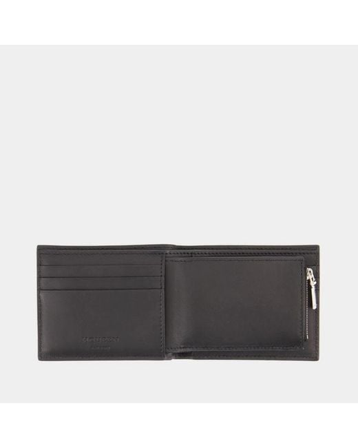 McQueen Black Leather Wallet for men