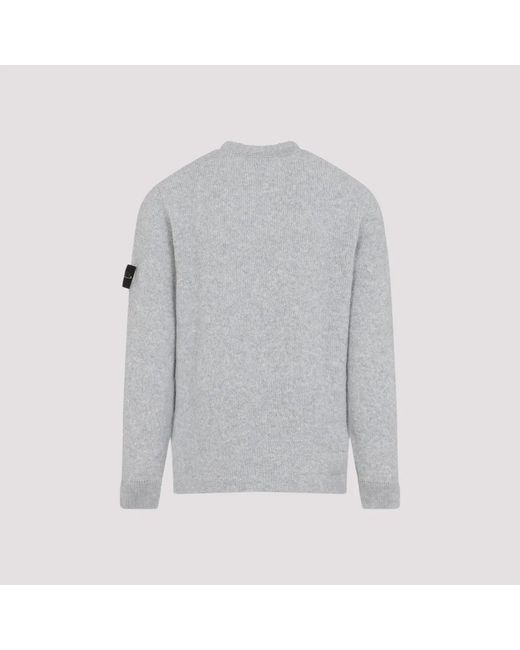 Stone Island Gray Wool Sweater for men