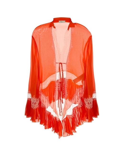 Blumarine Orange Camicia Lace