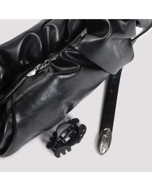 DIESEL Black Grab-D-Large Scrunched Hobo Bag