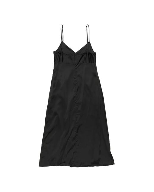 Acne Black Satin Slip Dress